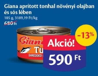 EcoFamily Giana aprított tonhal növényi olajban és sós lében 185 g ajánlat