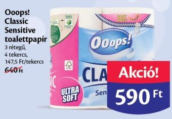 EcoFamily Ooops! Classic Sensitive toalettpapír 4 tekercs ajánlat
