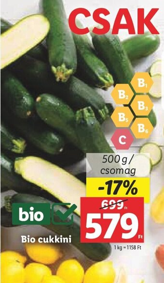 Lidl Bio cukkini 500 g ajánlat