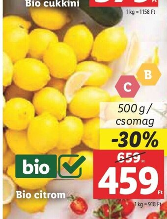Lidl Bio citrom 500 g ajánlat