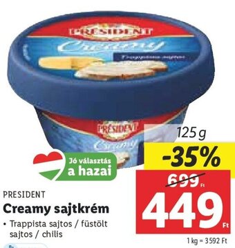 PRESIDENT Creamy sajtkrém 125 g