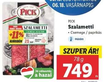 Lidl PICK Szalametti 78 g ajánlat