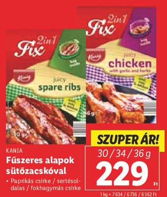 Lidl KANIA Fűszeres alapok sütőzacskóval 30 - 36 g ajánlat