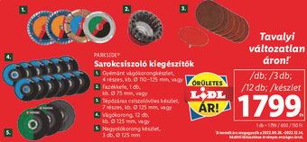 Lidl PARKSIDE Sarokcsiszoló kiegészítők 1 készlet ajánlat