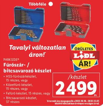 Lidl PARKSIDE Fúrószár- / bitcsavarozó készlet ajánlat