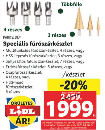 Lidl PARKSIDE Speciális fúrószárkészlet 1 készlet ajánlat
