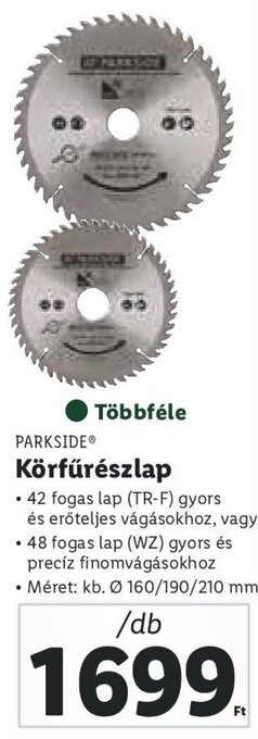 Lidl PARKSIDE Körfűrészlap 1 db ajánlat