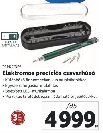 Lidl PARKSIDE Elektromos precíziós csavarhúzó 1 db ajánlat