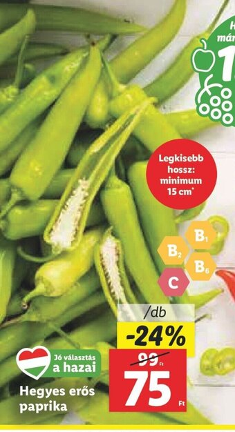 Lidl Hegyes erős paprika 1 db ajánlat