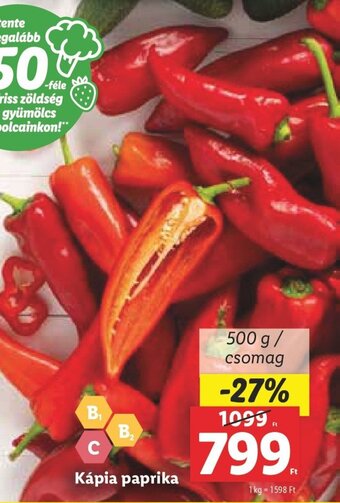 Lidl Kápia paprika 500 g ajánlat