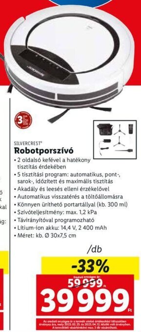 Lidl SILVERCREST Robotporszívó 1 db ajánlat