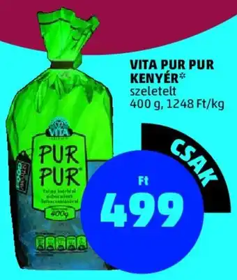 PENNY VITA PUR PUR KENYÉR 400 g ajánlat