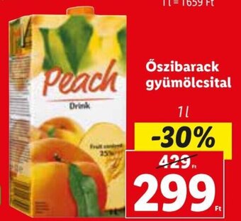 Lidl Őszibarack gyümölcsital 1 l ajánlat