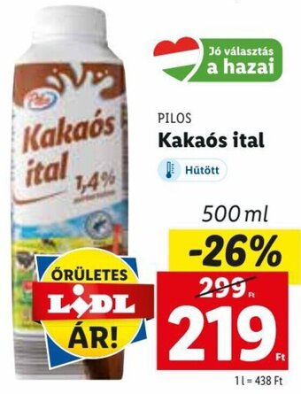 Lidl PILOS Kakaós ital 500 ml ajánlat