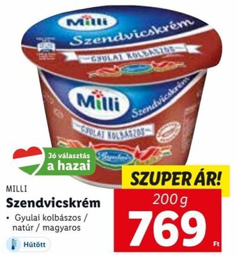 Lidl MILLI Szendvicskrém 200 g ajánlat