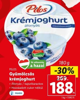 Lidl PILOS Gyümölcsös krémjoghurt 180 g ajánlat