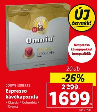DOUWE EGBERTS Espresso kávékapszula 20 db