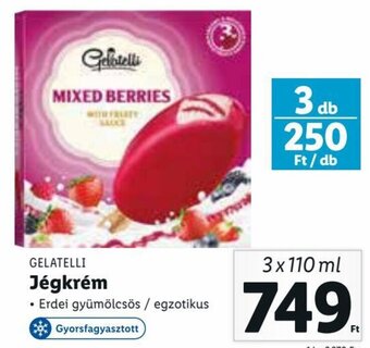 Lidl GELATELLI Jégkrém 3 x 110 ml ajánlat