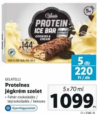 Lidl GELATELLI Proteines jégkrém szelet 5 x 70 ml ajánlat