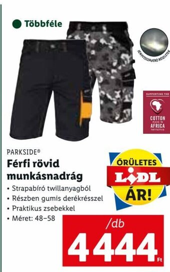 Lidl PARKSIDE Férfi rövid munkásnadrág 1 db ajánlat