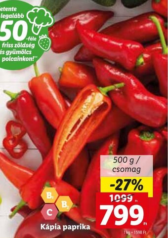 Lidl Kápia paprika 500 g ajánlat