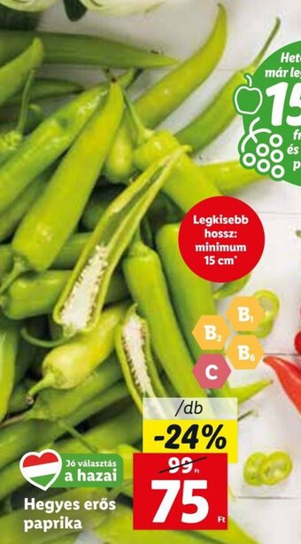 Lidl Hegyes erős paprika 1 db ajánlat