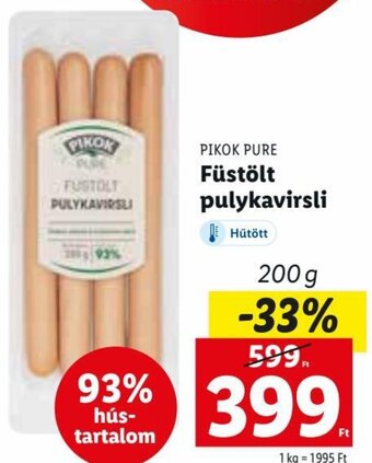 Lidl PIKOK PURE Füstölt pulykavirsli 200 g ajánlat
