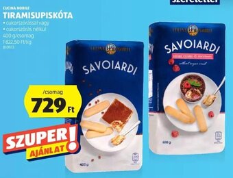 ALDI CUCINA NOBILE TIRAMISUPISKÓTA 400 g ajánlat