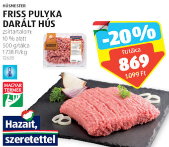 ALDI HÚSMESTER FRISS PULYKA DARÁLT HÚS 500 g ajánlat