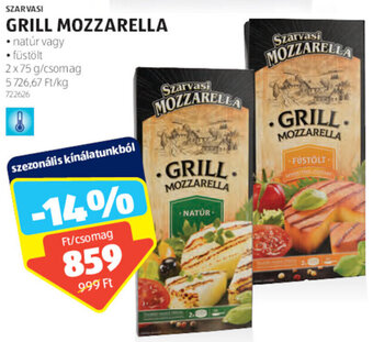 ALDI SZARVASI GRILL MOZZARELLA 2 x 75 g ajánlat