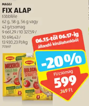 ALDI MAGGI FIX ALAP 43 - 62 g ajánlat