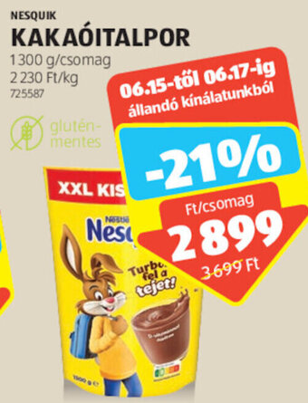 ALDI NESQUIK KAKAÓITALPOR 1300 g ajánlat