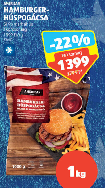 ALDI AMERICAN HAMBURGER-HÚSPOGÁCSA 1 kg ajánlat