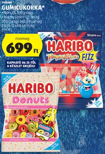 ALDI HARIBO GUMICUKORKA 260 / 300 g ajánlat