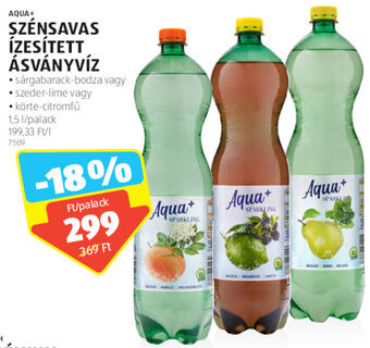 ALDI AQUA+ SZÉNSAVAS ÍZESÍTETT ÁSVÁNYVÍZ 1,5 l ajánlat