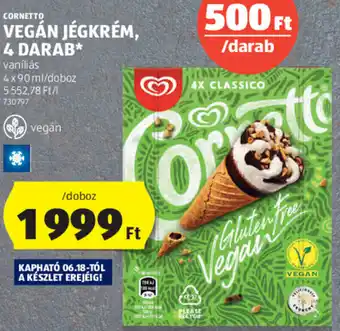 ALDI CORNETTO VEGÁN JÉGKRÉM 4 x 90 ml ajánlat