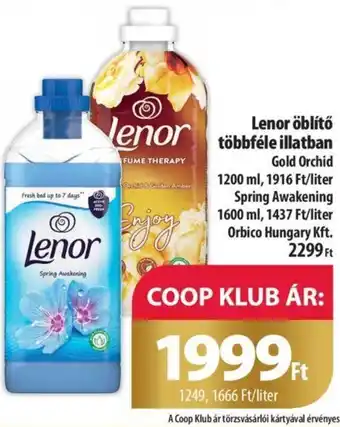 Coop Lenor öblítő többféle illatban 1200 / 1600 ml ajánlat