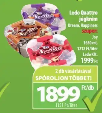 Coop Ledo Quattro jégkrém 1650 ml ajánlat