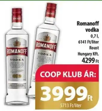 Coop Romanoff vodka 0,7 l ajánlat