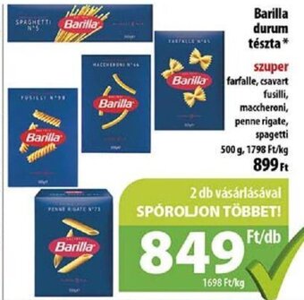 Coop Barilla durum tészta 500 g ajánlat