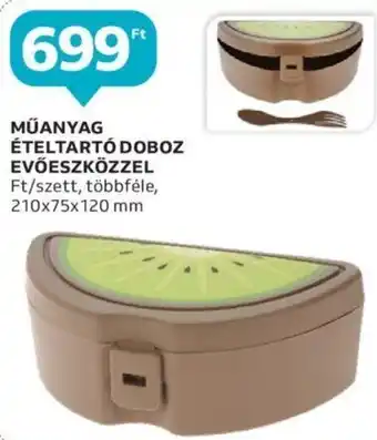 Auchan MŰANYAG ÉTELTARTÓ DOBOZ EVŐESZKÖZZEL 1 db ajánlat