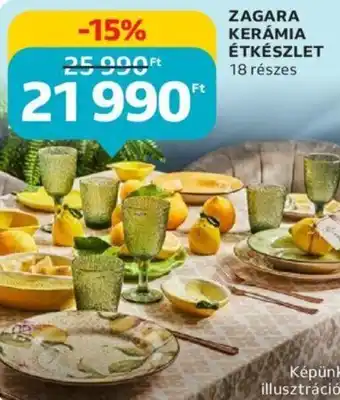 Auchan ZAGARA KERÁMIA ÉTKÉSZLET 18 részes ajánlat