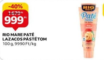 Auchan RIO MARE PATÉ LAZACOS PÁSTÉTOM 100 g ajánlat