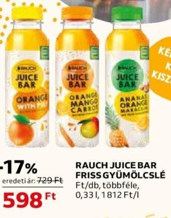 Auchan RAUCH JUICE BAR FRISS GYÜMÖLCSLÉ 0,33 l ajánlat