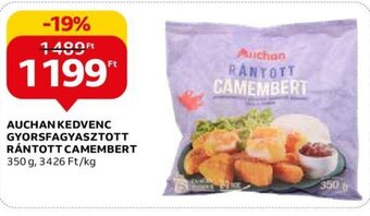 Auchan AUCHAN KEDVENC GYORSFAGYASZTOTT RÁNTOTT CAMEMBERT 350 g ajánlat