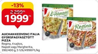 Auchan AUCHAN KEDVENCITALIA GYORSFAGYASZTOTT PIZZA 390 / 400 g ajánlat