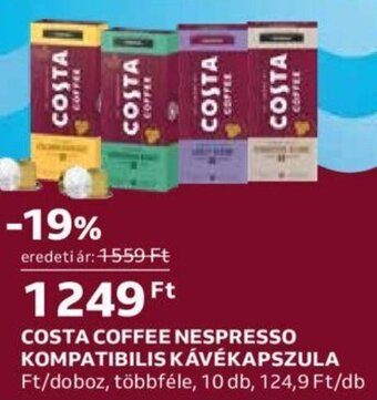 Auchan COSTA COFFEE NESPRESSO KOMPATIBILIS KÁVÉKAPSZULA 10 db ajánlat