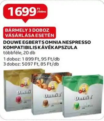 Auchan DOUWE EGBERTSOMNIA NESPRESSO KOMPATIBILIS KÁVÉKAPSZULA 20 db ajánlat