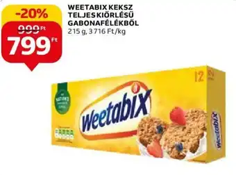 Auchan WEETABIX KEKSZ TELJESKIÖRLÉSŰ GABONAFÉLÉKBŐL 215 g ajánlat