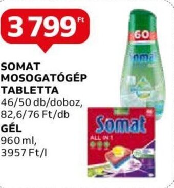 Auchan SOMAT MOSOGATÓGÉP TABLETTA 46 / 50 db / GÉL 960 ml ajánlat